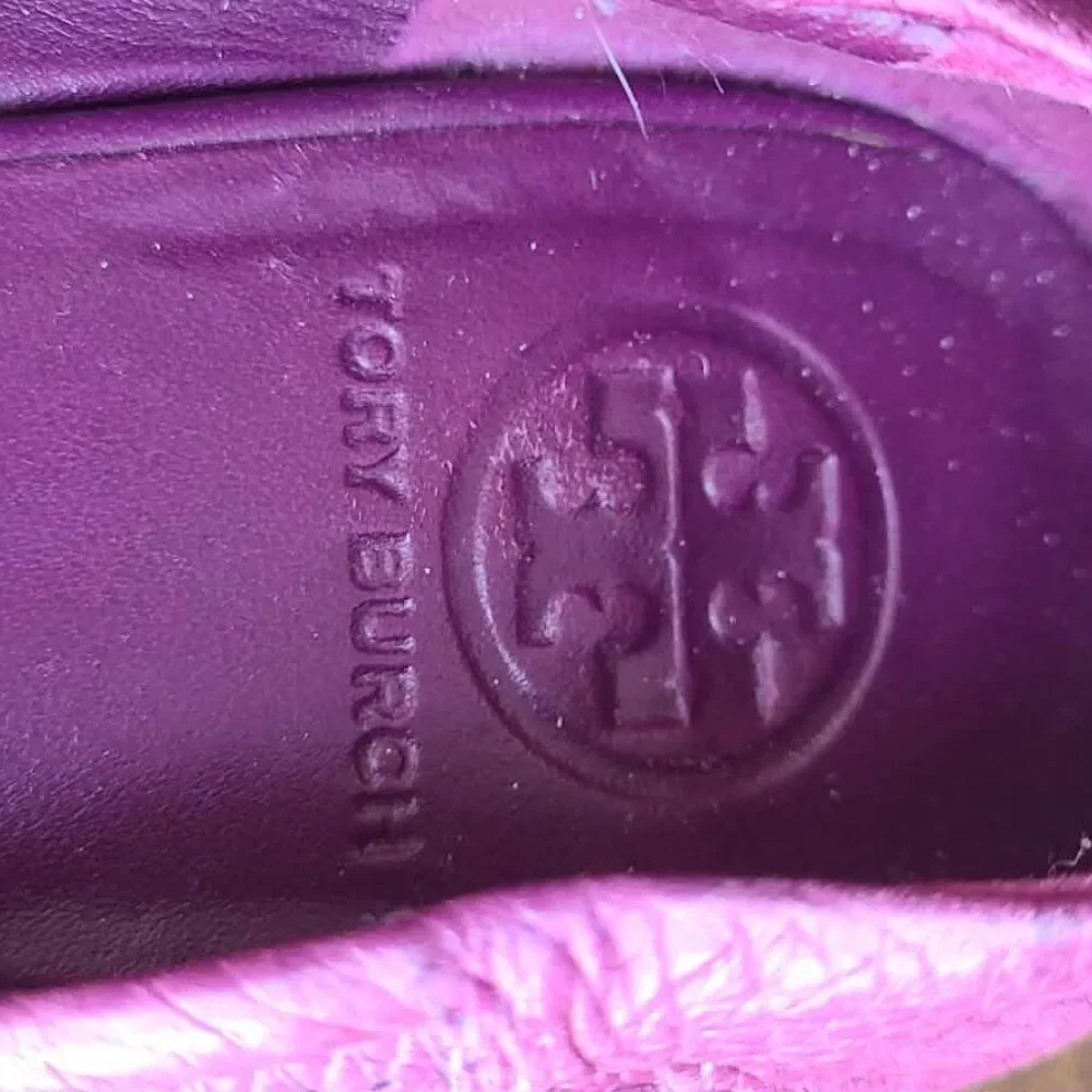 Tory Burch Burgundy Reva Leather Flats size 8 1/2M